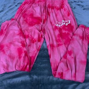 pink kool-aid sweatpants